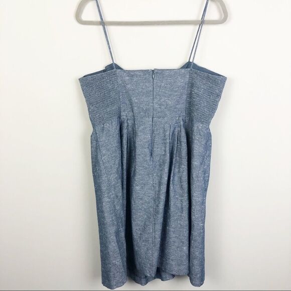 MADEWELL | NEW Tie Bow Front Denim Look Sleeveless Dress Women’s Size 14 - Picture 6 of 9